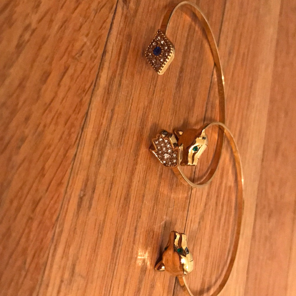 Bcbg Panther Head And Evil Eye Bangle 35$